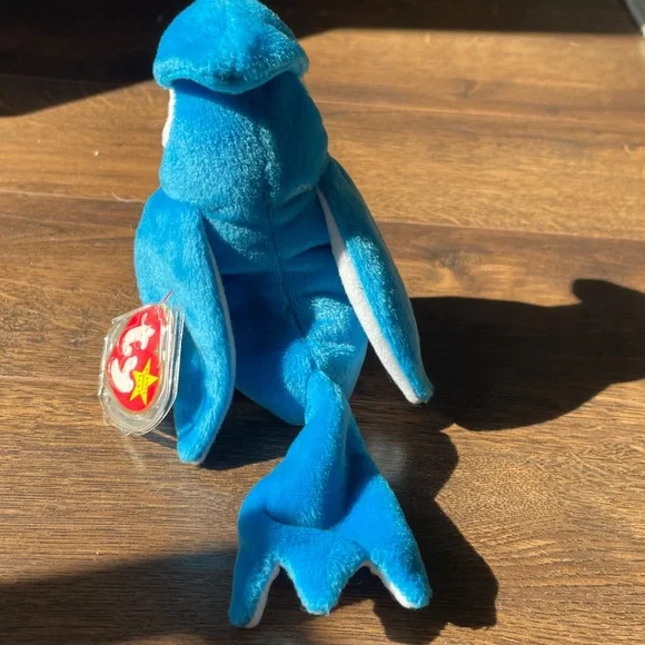 Ty Beanie Babies ROCKET Blue and White Beanie Bird - Picture 4 of 4